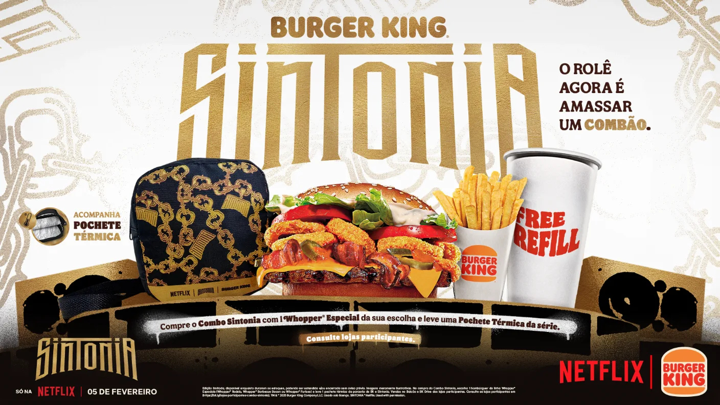 Burger King e Netflix se unem no “Festival Sintonia” com estande imersivo e combo especial