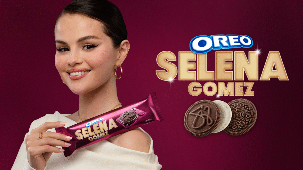 Oreo e Selena Gomez lançam parceria no Brasil com ativações musicais em pontos de venda